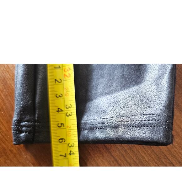 Spanx SPANXshape™ Faux Leather Black Leggings, Sz LP - Picture 8 of 10